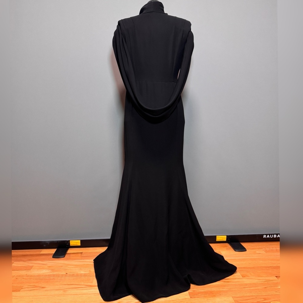 High Drama Alvaro Figlio Black Evening Gown